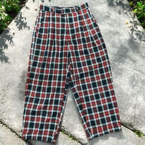 Smash Vintage 90s Black Red White Slacks Pants Polyester Men's Size W32 x L30